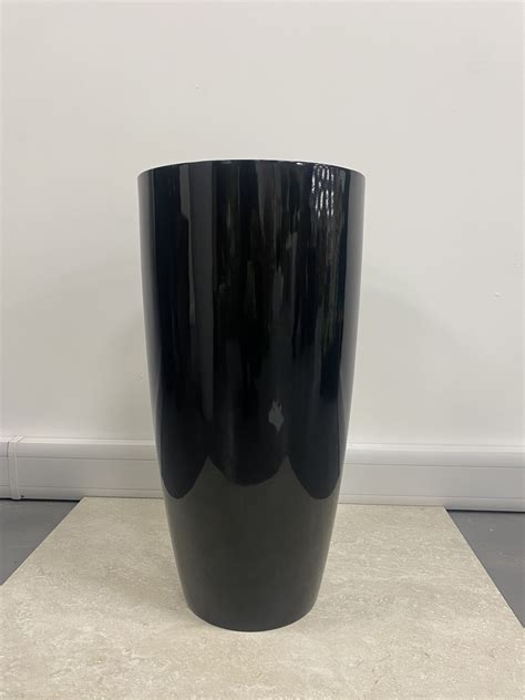Large Tall Black Gloss Planter | Luxury Gardens UK