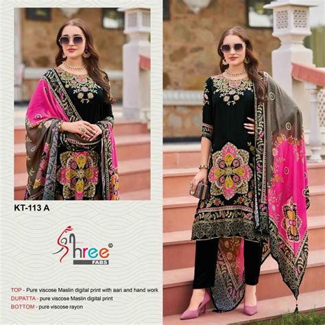 Shree Kt 113 Viscose Printed Salwar Suits Collection