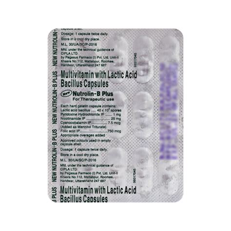 NUTROLIN B PLUS CAPSULE 15'S, Price, Composition & Generic Alternatives ...