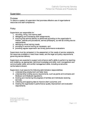 Fillable Online Catholic Community Service Personnel Policies and ...