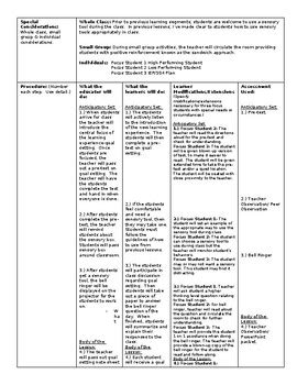 Image result for Learning Goal Lesson Plan Example