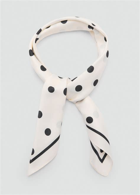 Polka-dot satin scarf - Women | MANGO USA