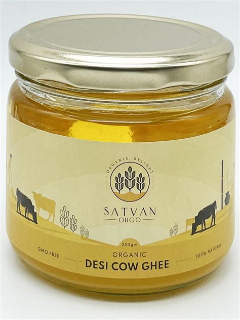 SATVAN ORGO Desi Cow Ghee – 250G(Pack Of 1) / Pure, Natural, Healthy ...