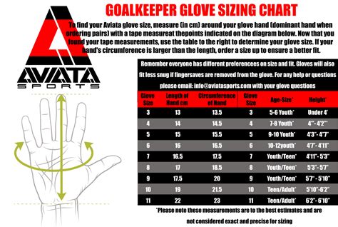Soccer Goalie Glove Size Chart - Tribal Football Store - Your Gateway ...