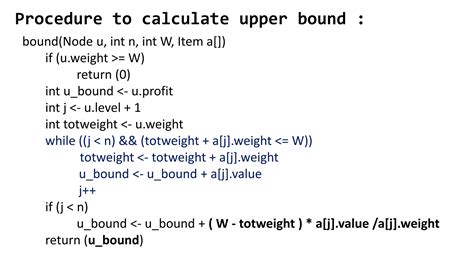 Image result for Algorithm for Knapsack Problem Using Branch and Bound