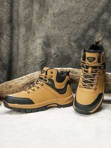 Men Colorblock Lace-up Front Combat Boots | SHEIN USA