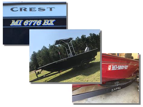 Mississippi Boat Registration Numbers MS - Vinyl Boat Lettering