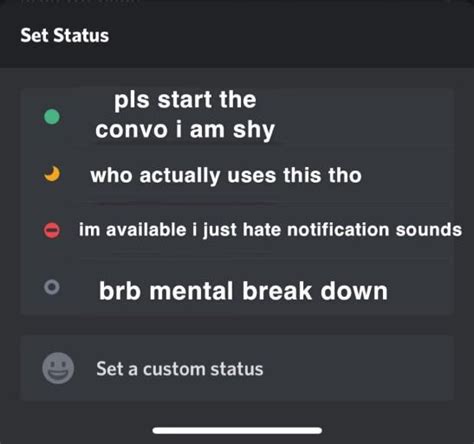 Bildergebnis für discord status ideas