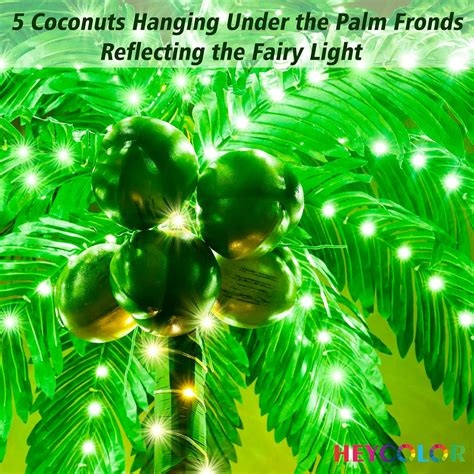 Buy 8FT LED Lighted Palm Tree with Coconuts Christmas Tree Outdoor ...