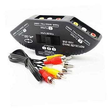 atdaraz 3-Way Audio Video AV RCA Switch Selector Box Splitter+3 Way RCA ...