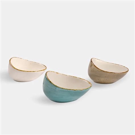 Rena Porcelain Amalfi Grotto Dish, 250 ml, Set of 3 | CarryHome