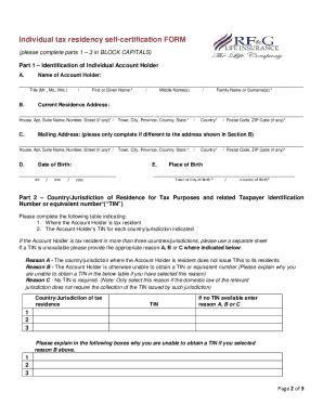 Fillable Online Entity Tax Residency Self-certification FORM APPENDIX ...