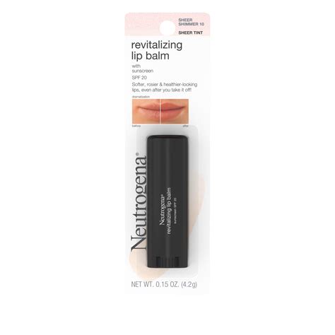 Neutrogena Revitalizing Tinted Lip Balm, SPF 20, Sheer Shimmer, .15 oz ...