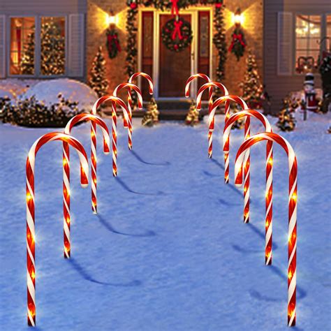 Amazon.com : Luditek 24" Christmas Candy Cane Lights Outdoor Pathway ...