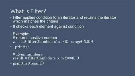 Image result for Python Filter Map in One Line Code Example