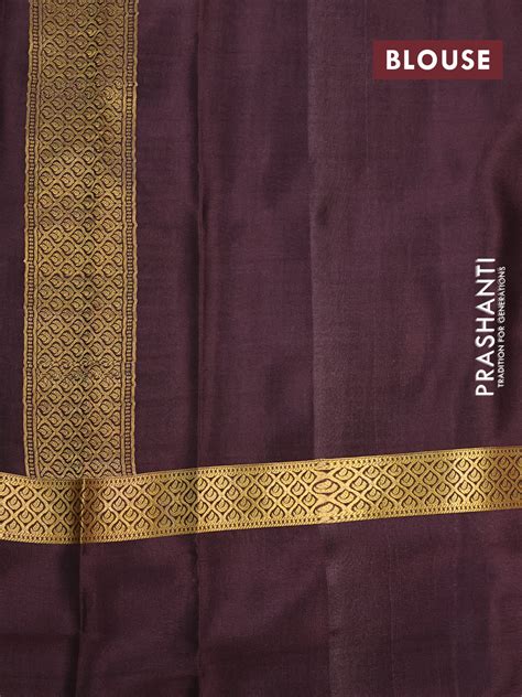 Pure mysore silk saree coffee brown and mustard yellow with allover sm ...