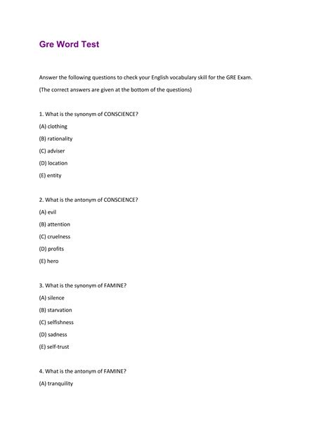 Gre Word Test | PDF
