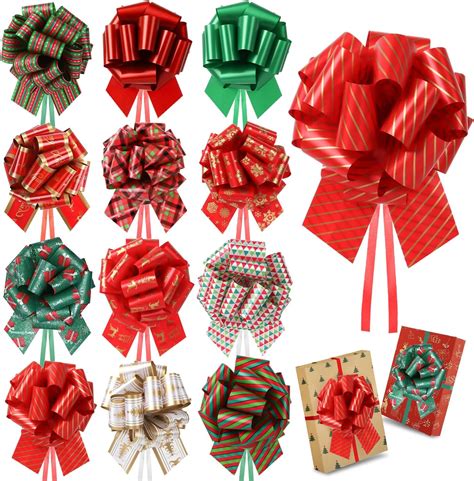 Amazon.com: LEVGSAK 12 pcs 5 inch Large Christmas Bows for Gift ...