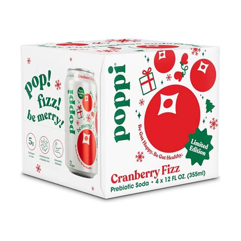 Amazon.com : Poppi Cranberry Fizz Prebiotic Soda 4Pk Cans, 12 Fz ...