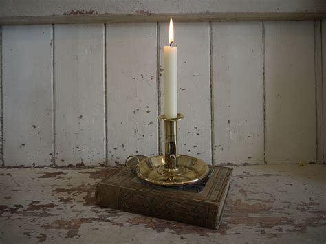 Antique Brass Candle Stick Holder - Victorian Chamber Stick - Candle ...