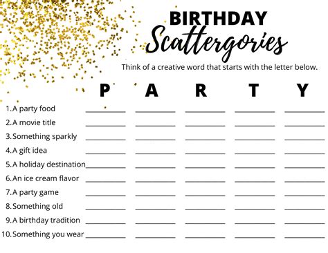 Free Printable Birthday Games - Printable Calendars AT A GLANCE