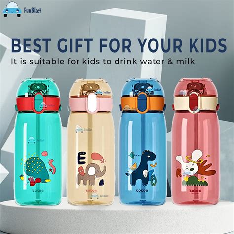 Water Bottle for kids, 550 ML -Cute Design Water Bottle with Sipper, S ...