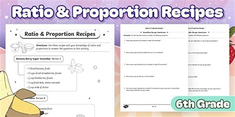 Ratio and Proportion Problem-Solving Worksheet | 6th Grade