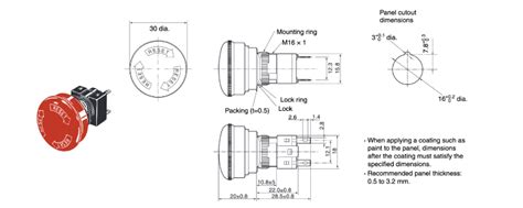 Emergency Stop Push Button Switch (Φ16) A165E, Optional Part | OMRON ...