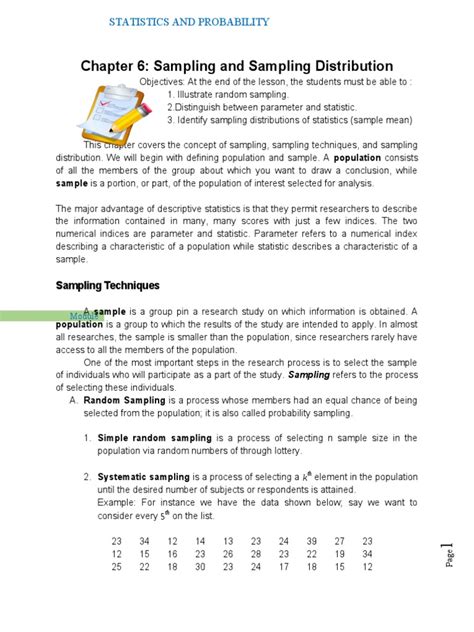 Sample and Sampling Distribution Statistics Chapter One 的图像结果