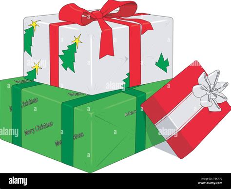 Wrapped Christmas Gifts Vector Illustration Stock Vector Image & Art ...
