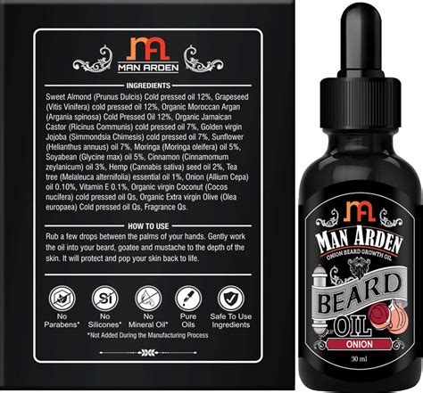 Buy MAN ARDEN ONION BEARD GROWTH OIL HEMP SEED OIL 15 ACTIVES FOR BEARD ...