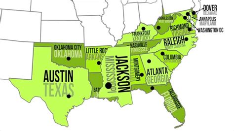 Southeast Map with Capitals: Explore Major Cities