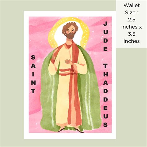 St. Jude Thaddeus Printable Prayer Cards for Kids Traditional Christian ...