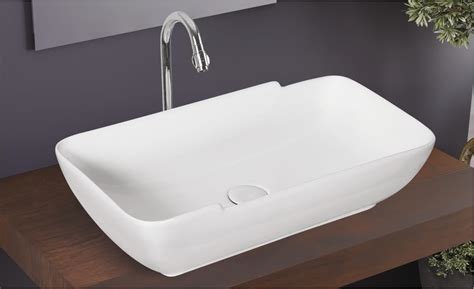 TIOTI mart ceramic wash basin Marvel White Glossy table top basin hand ...