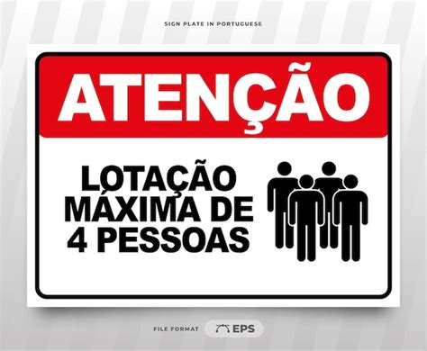 Sinal para impressão atenção capacidade máxima de 4 pessoas em ...