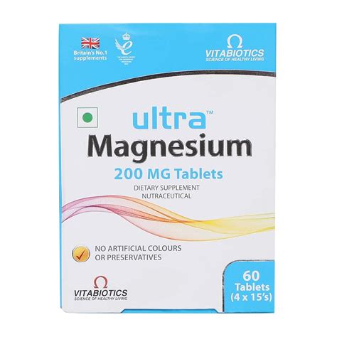 Ultra Magnesium 200Mg Tablets - 60 Tablets (Pack of 2) : Amazon.in ...