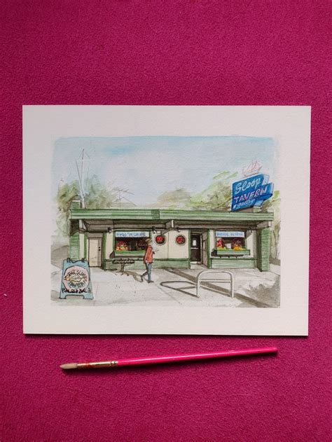 Kangaroo and Kiwi Pub / Carnegie Library Art Print -- Ballard — Ameen ...