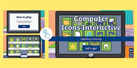 Computer Icons Interactive Labelling Activity (teacher made)