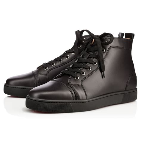 Christian louboutin Louis Calfskin High-Top Sneakers in Black for Men ...