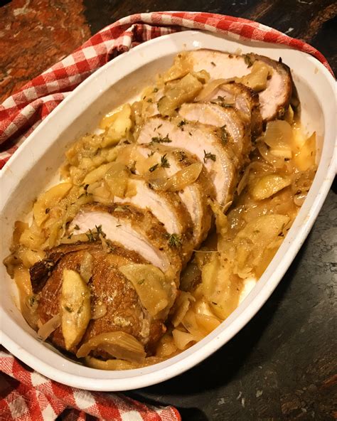 Pork Loin Roast with Apples and Onions - Vanilla Bean