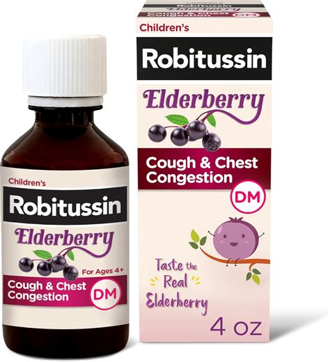 Amazon.com: Robitussin Elderberry Cough + Chest Congestion DM Children ...