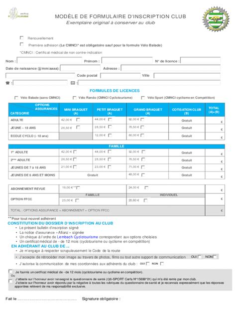 Fillable Online www.lembach-cyclotourisme.fr ...