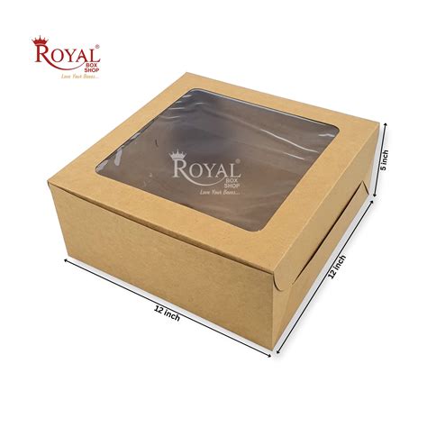 Cake Box With Window I Size 10x10x5 inch I Kraft I 1 Kg Cake Box ...