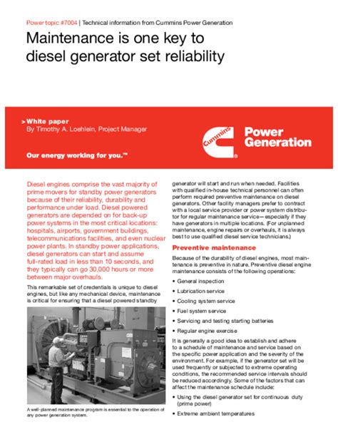 Image result for Diesel Generator Maintenance