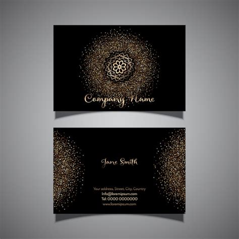 Gouden glitterelegant visitekaartje | Gratis Vector