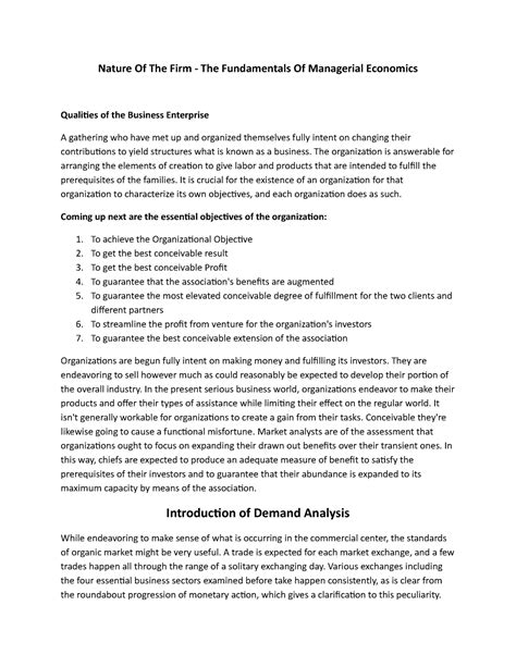 Nature Of The Firm - The Fundamentals Of Managerial Economics - The ...