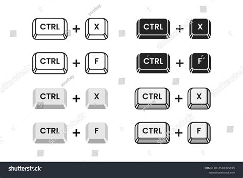 Keyboard Shortcut Keys Ctrl X Ctrl Stock Vector (Royalty Free ...