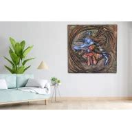 Harmony in Abstract: Radha Krishna Fiberglass 3D Mural | Garuda Life