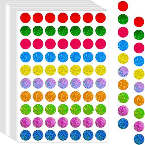 Kenkio 1050 PCS Sparkle Round Dot Stickers 34 Color India | Ubuy