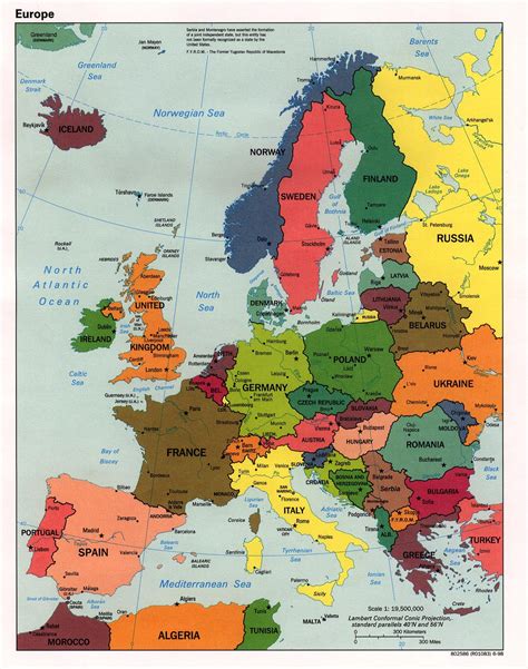 Western Europe Map Printable